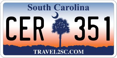 SC license plate CER351