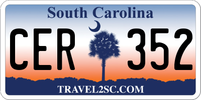 SC license plate CER352