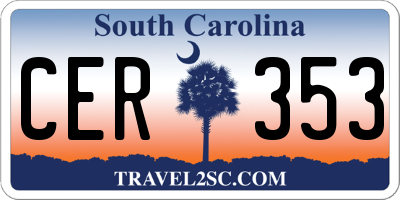 SC license plate CER353