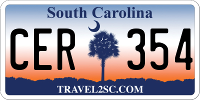 SC license plate CER354