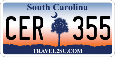SC license plate CER355