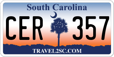 SC license plate CER357