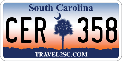 SC license plate CER358