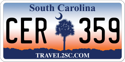 SC license plate CER359