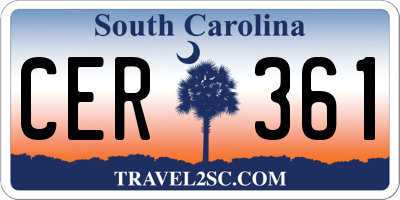 SC license plate CER361