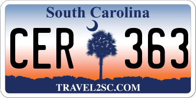 SC license plate CER363