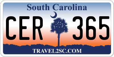 SC license plate CER365