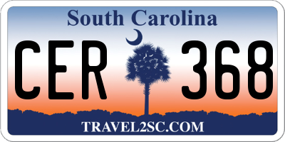 SC license plate CER368