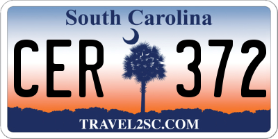 SC license plate CER372