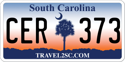 SC license plate CER373