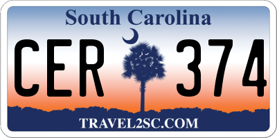 SC license plate CER374