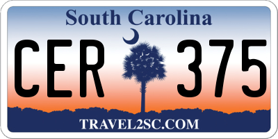 SC license plate CER375