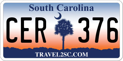 SC license plate CER376
