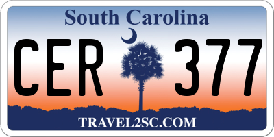 SC license plate CER377