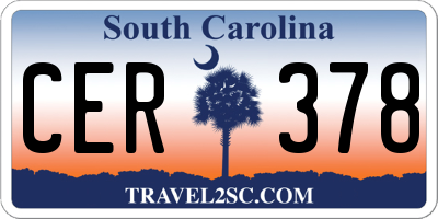 SC license plate CER378