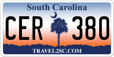 SC license plate CER380