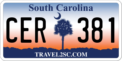 SC license plate CER381