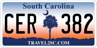 SC license plate CER382