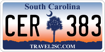 SC license plate CER383
