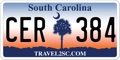 SC license plate CER384