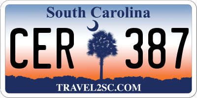 SC license plate CER387