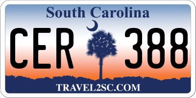 SC license plate CER388