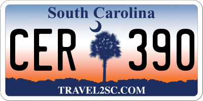 SC license plate CER390