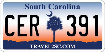 SC license plate CER391