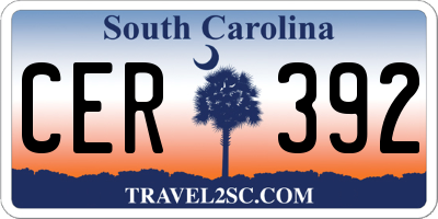 SC license plate CER392