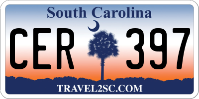 SC license plate CER397