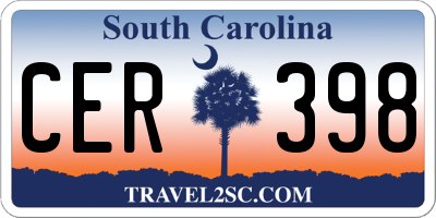 SC license plate CER398