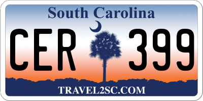SC license plate CER399