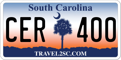 SC license plate CER400