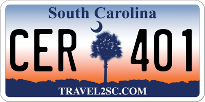 SC license plate CER401