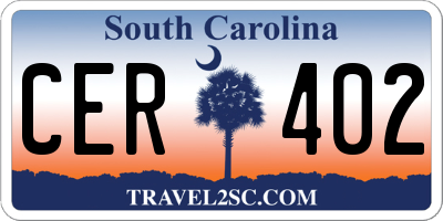 SC license plate CER402