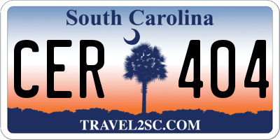 SC license plate CER404