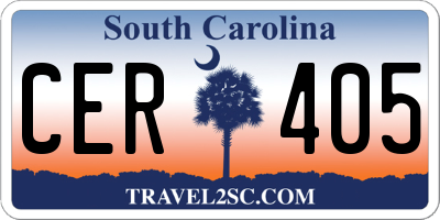 SC license plate CER405