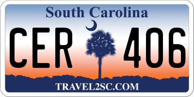SC license plate CER406