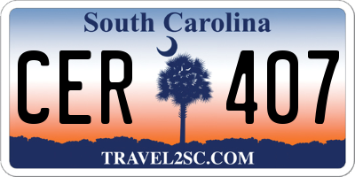 SC license plate CER407