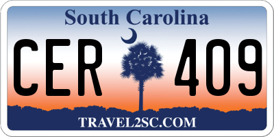 SC license plate CER409