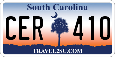 SC license plate CER410