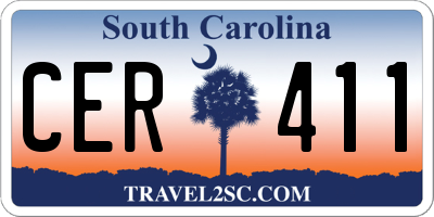 SC license plate CER411