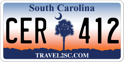 SC license plate CER412