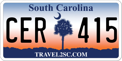SC license plate CER415