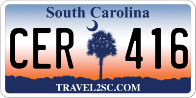 SC license plate CER416