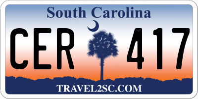 SC license plate CER417