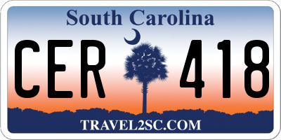 SC license plate CER418