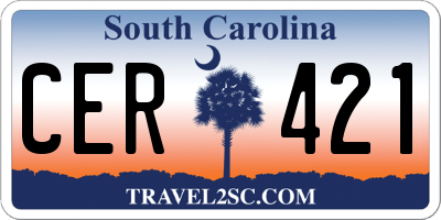 SC license plate CER421