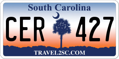 SC license plate CER427