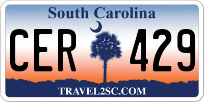 SC license plate CER429